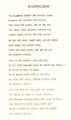 Flanders Field Poem
