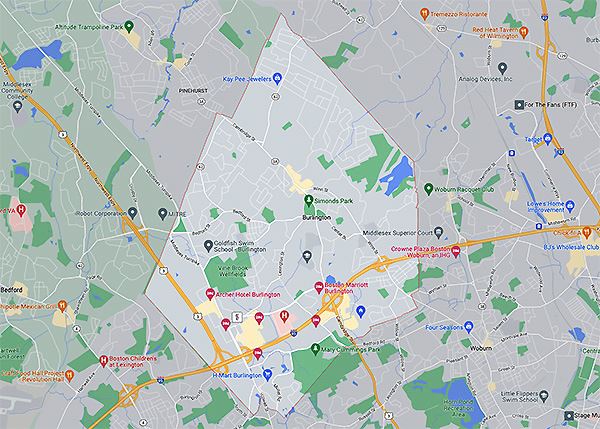 Burlington MA map